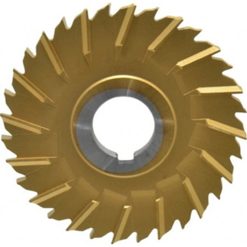 Made in USA 4 Diam x 1/4 Thick Staggered Tooth Side Chip Saw 1 Arbor Hole Diam, Cobalt, TiN Finish, 32 Teeth, with Ke...